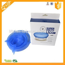 Vente directe en usine Multi-tailles 6Pcs Couvercles en silicone Silicone Stretch Fresh Cover